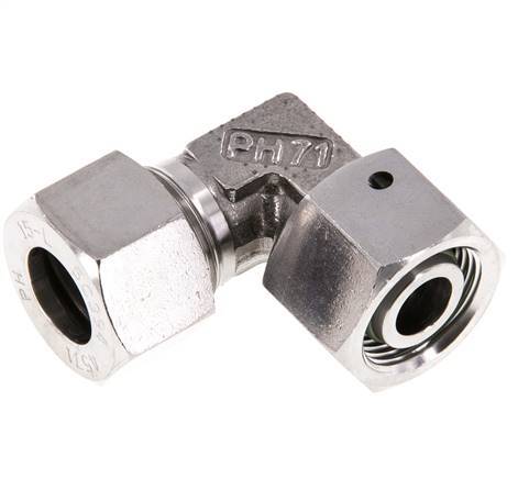 M22x1.5 x 15L Stainless steel Adjustable 90 deg Elbow Fitting with Sealing cone and O-ring 315 Bar DIN 2353