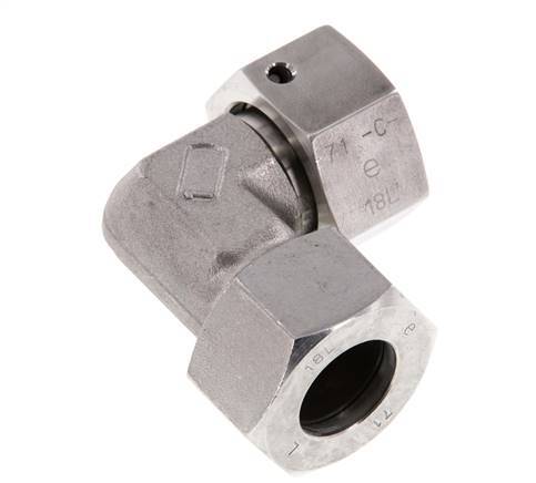 M26x1.5 x 18L Stainless steel Adjustable 90 deg Elbow Fitting with Sealing cone and O-ring 315 Bar DIN 2353