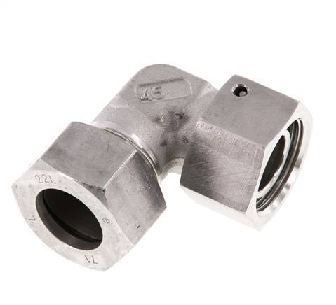 M30x2 x 22L Stainless steel Adjustable 90 deg Elbow Fitting with Sealing cone and O-ring 160 Bar DIN 2353