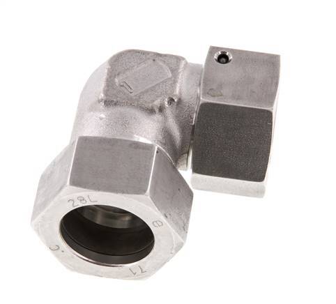 M36x2 x 28L Stainless steel Adjustable 90 deg Elbow Fitting with Sealing cone and O-ring 160 Bar DIN 2353