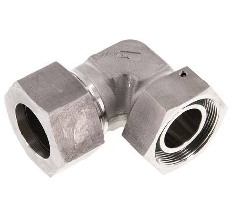 M52x2 x 38S Stainless steel Adjustable 90 deg Elbow Fitting with Sealing cone and O-ring 315 Bar DIN 2353