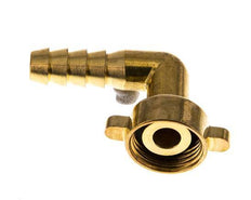 G 1/2'' x 10mm Brass 90 deg Elbow Hose barb with NBR Seal and Wing Nut 16 Bar