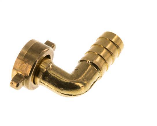 G 1/2'' x 13mm Brass 90 deg Elbow Hose barb with NBR Seal and Wing Nut 16 Bar