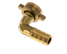 G 1/2'' x 13mm Brass 90 deg Elbow Hose barb with NBR Seal and Wing Nut 16 Bar