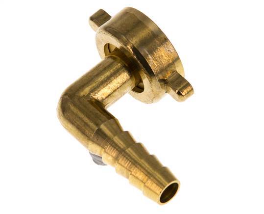 G 3/4'' x 10mm Brass 90 deg Elbow Hose barb with NBR Seal and Wing Nut 16 Bar