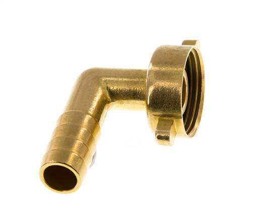 G 3/4'' x 13mm Brass 90 deg Elbow Hose barb with NBR Seal and Wing Nut 16 Bar
