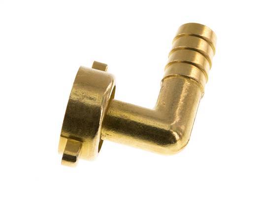 G 3/4'' x 13mm Brass 90 deg Elbow Hose barb with NBR Seal and Wing Nut 16 Bar