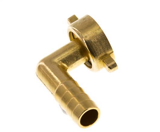 G 3/4'' x 13mm Brass 90 deg Elbow Hose barb with NBR Seal and Wing Nut 16 Bar