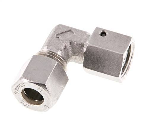 M16x1.5 x 10L Stainless steel Adjustable 90 deg Elbow Compression Fitting with Sealing cone and O-ring 315 Bar DIN 2353