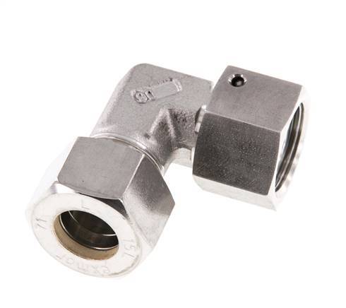 M22x1.5 x 15L Stainless steel Adjustable 90 deg Elbow Compression Fitting with Sealing cone and O-ring 315 Bar DIN 2353