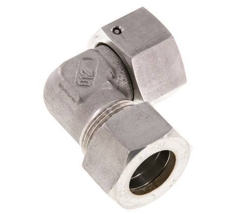 M30x2 x 22L Stainless steel Adjustable 90 deg Elbow Compression Fitting with Sealing cone and O-ring 160 Bar DIN 2353