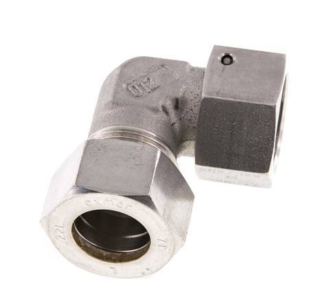 M30x2 x 22L Stainless steel Adjustable 90 deg Elbow Compression Fitting with Sealing cone and O-ring 160 Bar DIN 2353