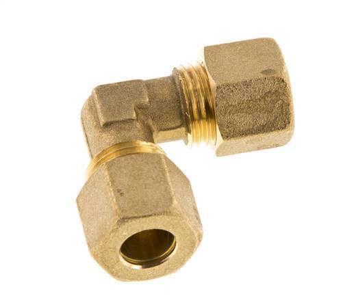 10mm Brass 90 deg Elbow Compression Fitting 95 Bar DIN EN 1254-2