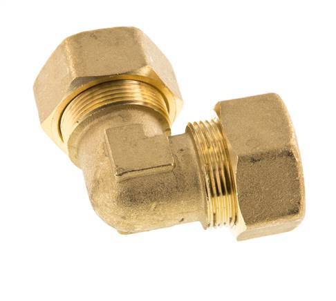 22mm Brass 90 deg Elbow Compression Fitting 54 Bar DIN EN 1254-2