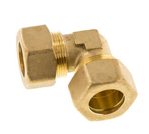 22mm Brass 90 deg Elbow Compression Fitting 54 Bar DIN EN 1254-2
