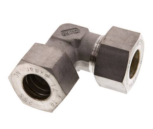 25S Stainless steel 90 deg Elbow Compression Fitting 400 Bar DIN 2353