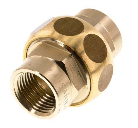 Rp 1/2'' Brass Double Nipple 3-pieces with Conically sealing 16 Bar