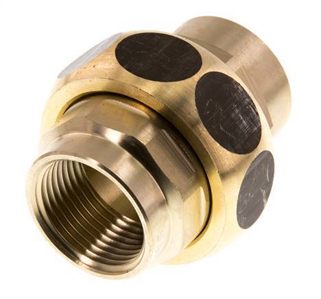 Rp 3/4'' Brass Double Nipple 3-pieces with Conically sealing 16 Bar