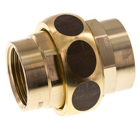 Rp 1'' Brass Double Nipple 3-pieces with Conically sealing 16 Bar