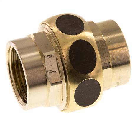 Rp 1'' Brass Double Nipple 3-pieces with Conically sealing 16 Bar