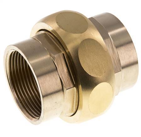 Rp 1 1/2'' Brass Double Nipple 3-pieces with Conically sealing 16 Bar