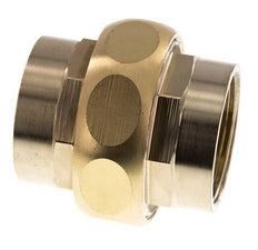 Rp 1 1/2'' Brass Double Nipple 3-pieces with Conically sealing 16 Bar