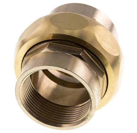 Rp 1 1/2'' Brass Double Nipple 3-pieces with Conically sealing 16 Bar