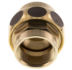 Rp 1 1/4'' Brass Double Nipple 3-pieces with Conically sealing 16 Bar