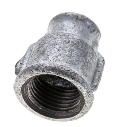 Rp 1/2'' x Rp 1/4'' Zinc plated Cast iron Round Socket 25 Bar [5 Pieces]