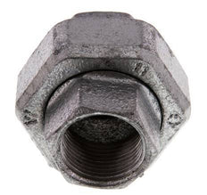 Rp 3/4'' Zinc plated Cast iron Double Nipple 3-pieces with Conically sealing 25 Bar