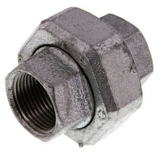 Rp 3/4'' Zinc plated Cast iron Double Nipple 3-pieces with Conically sealing 25 Bar