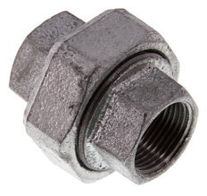 Rp 3/4'' Zinc plated Cast iron Double Nipple 3-pieces with Conically sealing 25 Bar