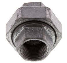 Rp 3/4'' Zinc plated Cast iron Double Nipple 3-pieces with Conically sealing 25 Bar