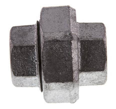 Rp 3/4'' Zinc plated Cast iron Double Nipple 3-pieces with Conically sealing 25 Bar