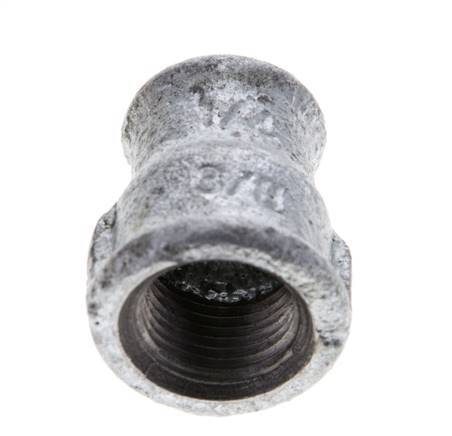 Rp 3/8'' x Rp 1/4'' Zinc plated Cast iron Round Socket 25 Bar [5 Pieces]