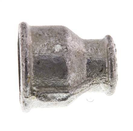 Rp 1'' x Rp 1/2'' Zinc plated Cast iron Round Socket 25 Bar [2 Pieces]