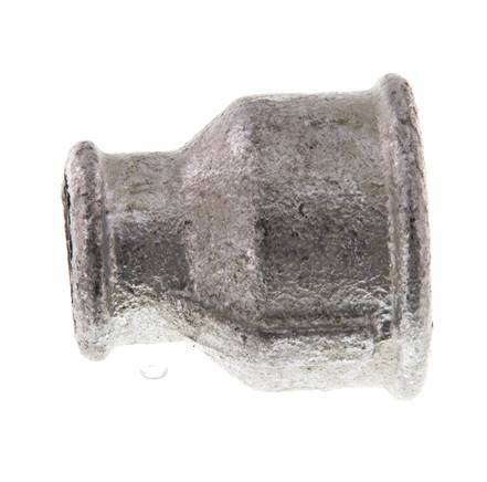 Rp 1'' x Rp 1/2'' Zinc plated Cast iron Round Socket 25 Bar [2 Pieces]