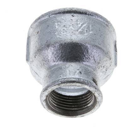 Rp 1 1/4'' x Rp 3/4'' Zinc plated Cast iron Round Socket 25 Bar [2 Pieces]