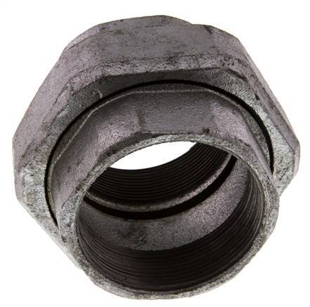 Rp 2 1/2'' Zinc plated Cast iron Double Nipple 3-pieces with Conically sealing 25 Bar