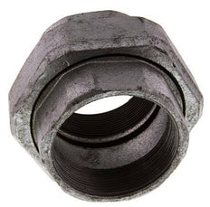 Rp 2 1/2'' Zinc plated Cast iron Double Nipple 3-pieces with Conically sealing 25 Bar