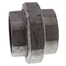 Rp 2 1/2'' Zinc plated Cast iron Double Nipple 3-pieces with Conically sealing 25 Bar