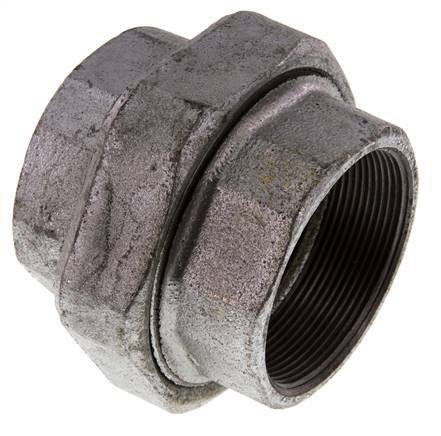 Rp 2 1/2'' Zinc plated Cast iron Double Nipple 3-pieces with Conically sealing 25 Bar