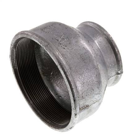 Rp 4'' x Rp 2 1/2'' Zinc plated Cast iron Round Socket 25 Bar