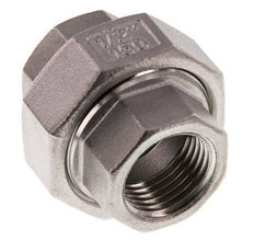 Rp 1/2'' Stainless steel Double Nipple 3-pieces with Conically sealing 16 Bar