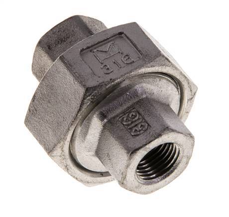 1/8'' NPT Stainless steel Double Nipple 3-pieces with Conically sealing 16 Bar