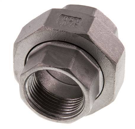 Rp 3/4'' Stainless steel Double Nipple 3-pieces with Conically sealing 16 Bar