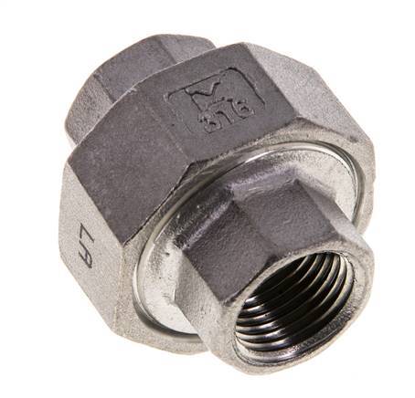 3/8'' NPT Stainless steel Double Nipple 3-pieces with Conically sealing 16 Bar