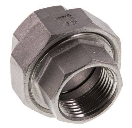 1'' NPT Stainless steel Double Nipple 3-pieces with Conically sealing 16 Bar