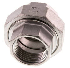 Rp 1'' Stainless steel Double Nipple 3-pieces with Conically sealing 16 Bar