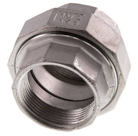 1 1/2'' NPT Stainless steel Double Nipple 3-pieces with Conically sealing 16 Bar